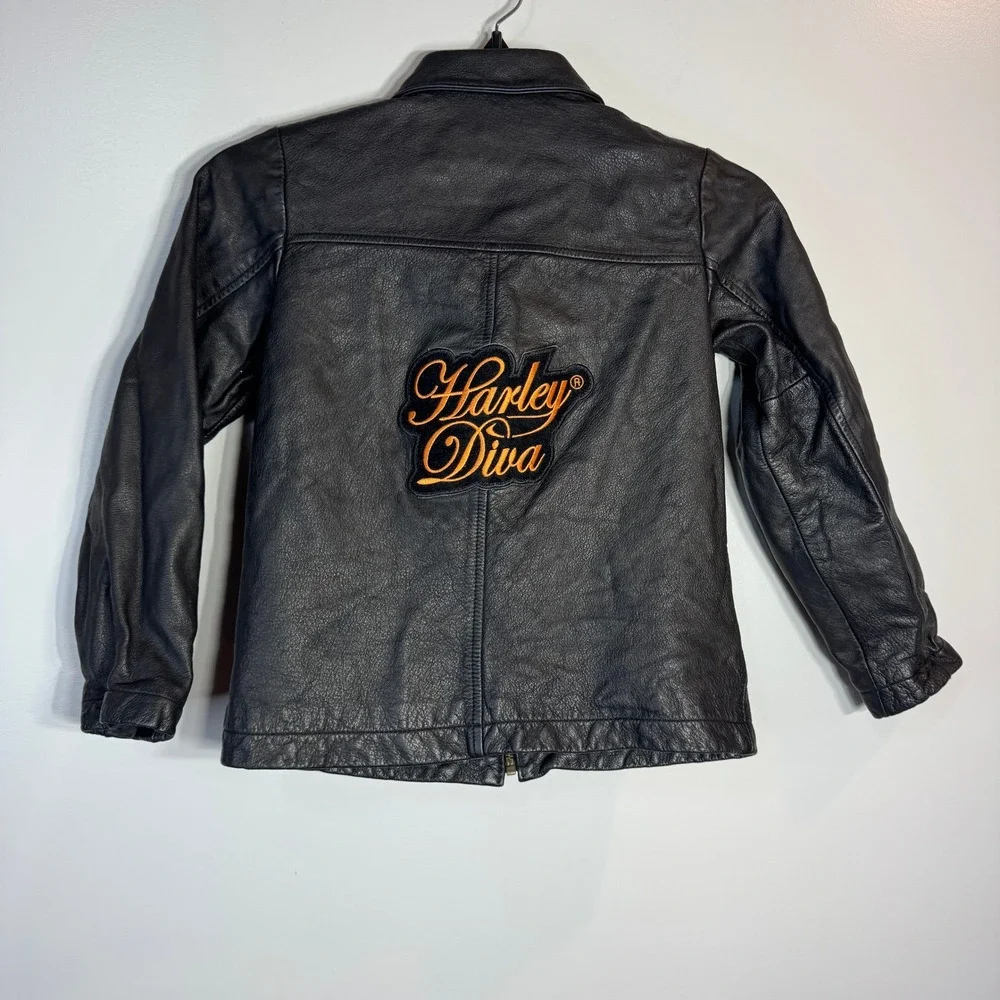 Copper Key Girls 7/8 Black Genuine Leather‎ Jacket Harley Diva Patch Biker WWJD